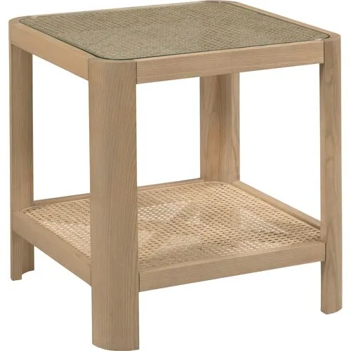 Heidi Cane Side Table - Natural - Brown