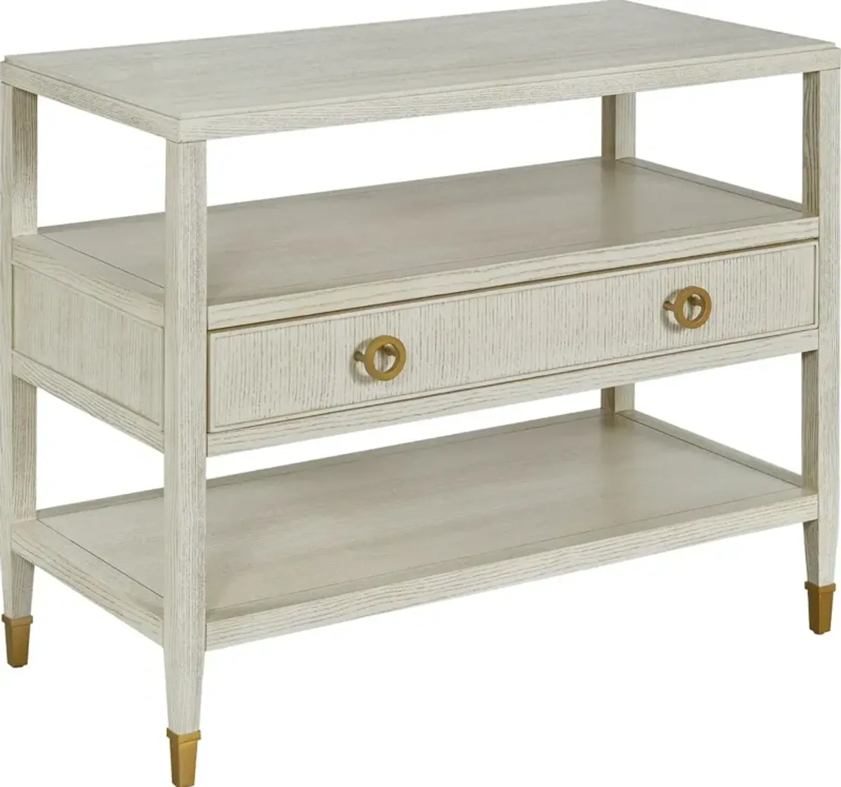 Nicoletta Bedside Table, Ash/Brass