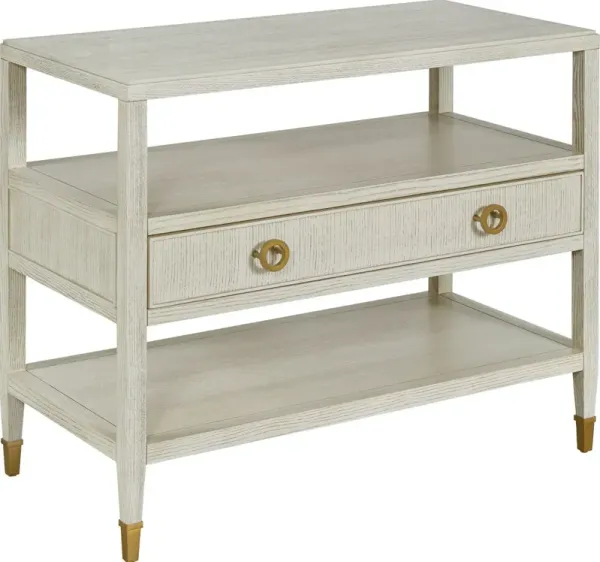 Nicoletta Bedside Table, Ash/Brass