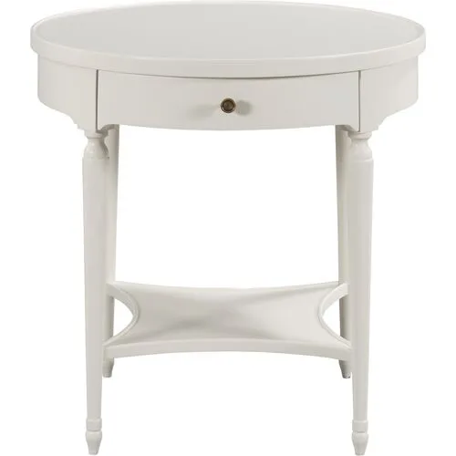 Victoria Side Table - White Dove/Brass