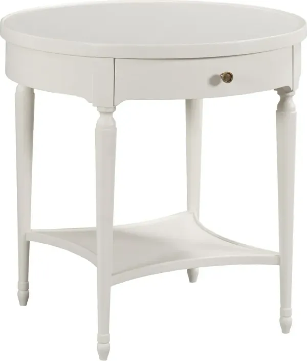Victoria Side Table, White Dove/Brass