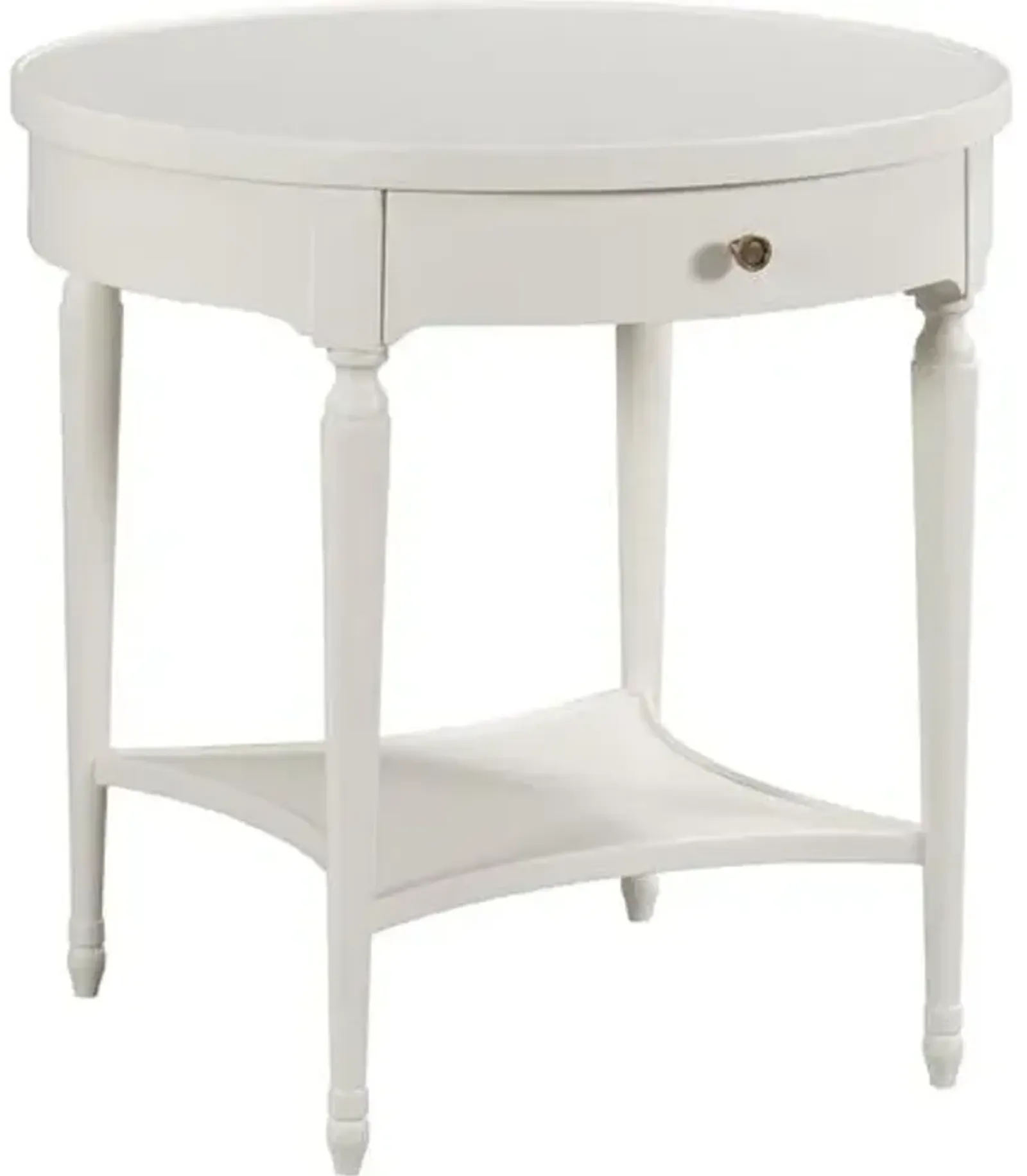 Victoria Side Table - White Dove/Brass