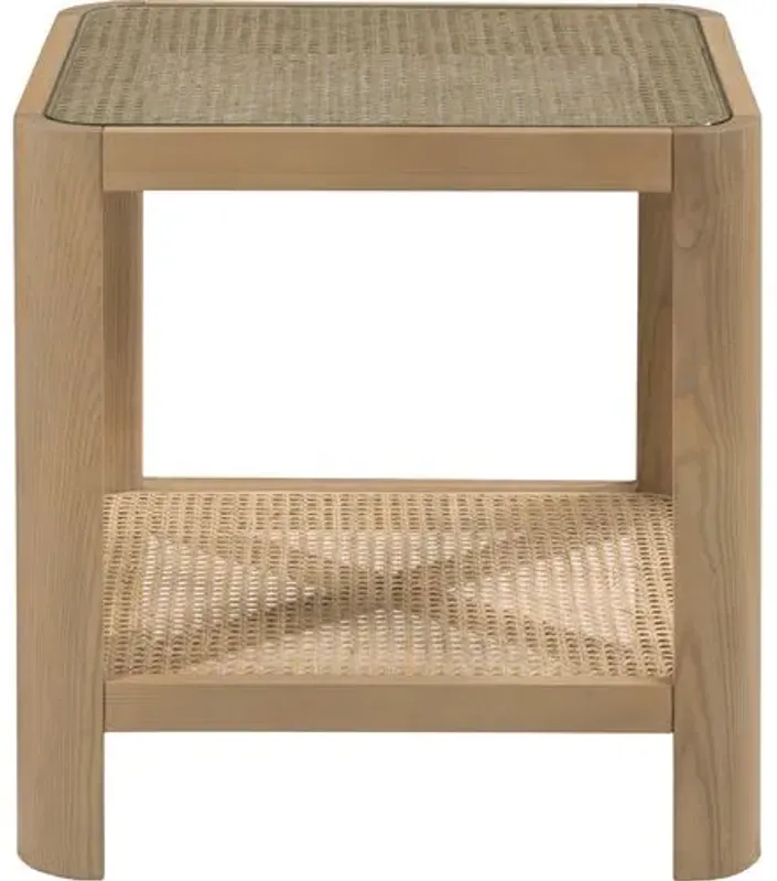 Heidi Cane Drink Table - Natural - Brown