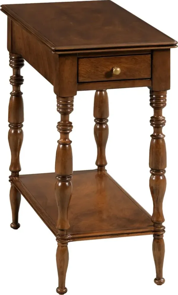 Liam Drink Table - Walnut/Brass - Brown