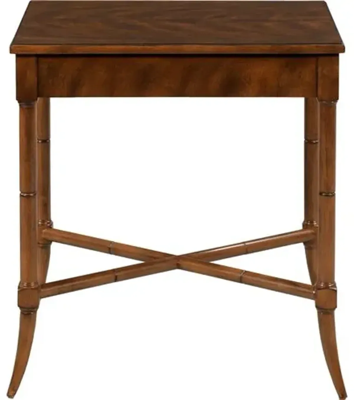 Turner Lamp Side Table - Walnut/Brass - Brown