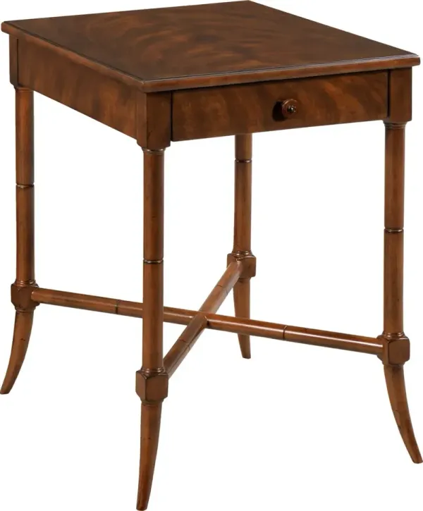 Turner Lamp Side Table, Walnut/Brass