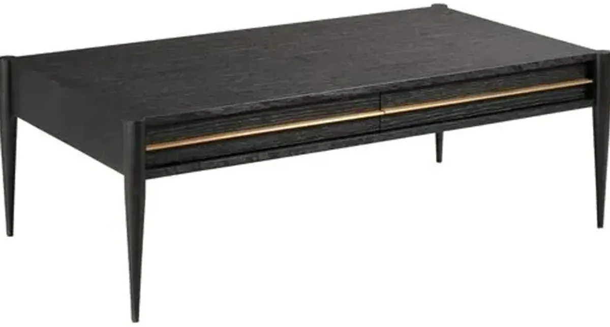 Archer Coffee Table - Slate/Brass - Black