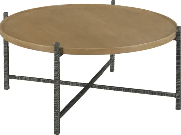 Gunner Round Cocktail Table, Natural/Black