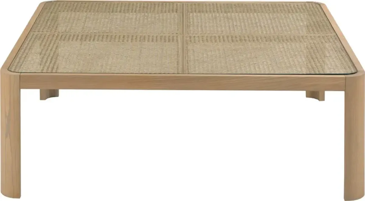 Heidi Square Cane Cocktail Table, Natural