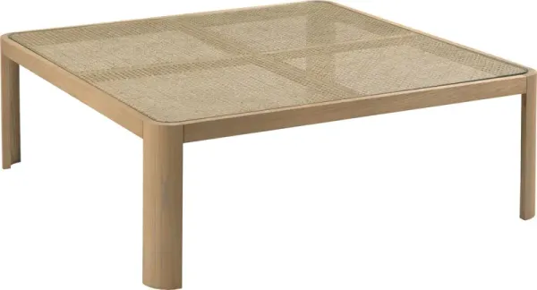 Heidi Square Cane Cocktail Table, Natural