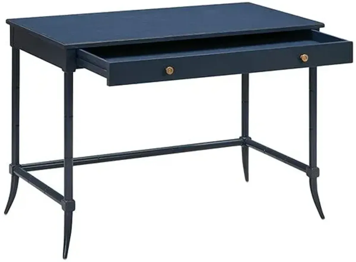 Constance Writing Table - Navy/Brass - Blue