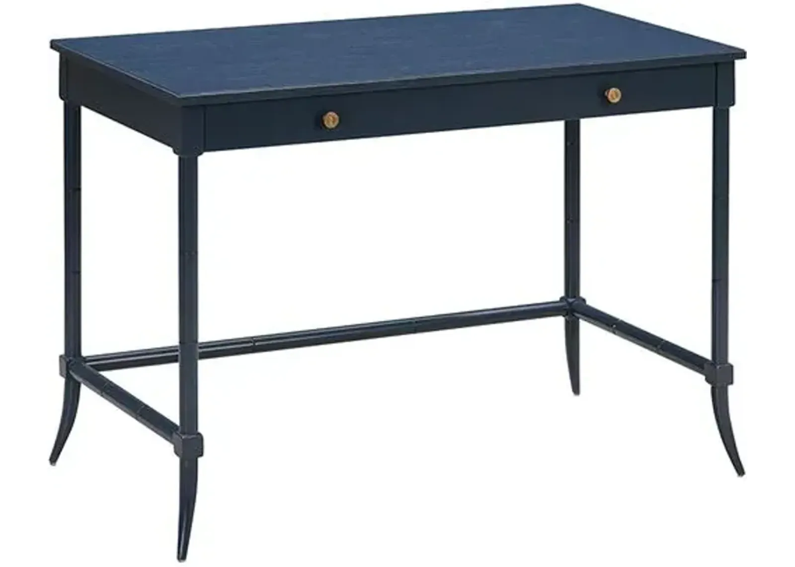 Constance Writing Table - Navy/Brass - Blue