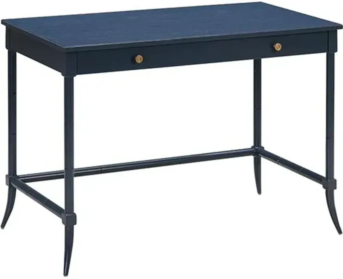 Constance Writing Table - Navy/Brass - Blue