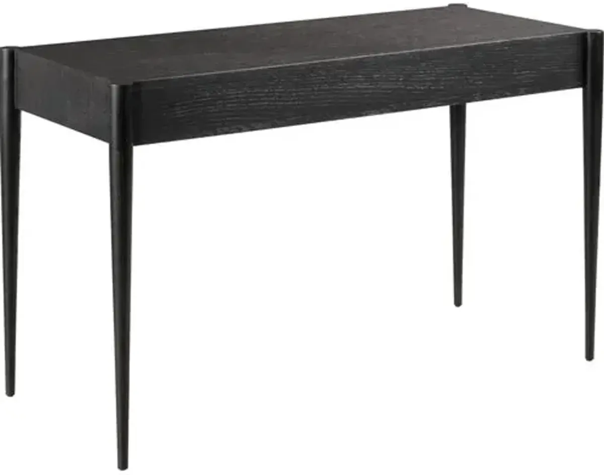 Archer 2-Drawer Desk - Slate/Brass - Black