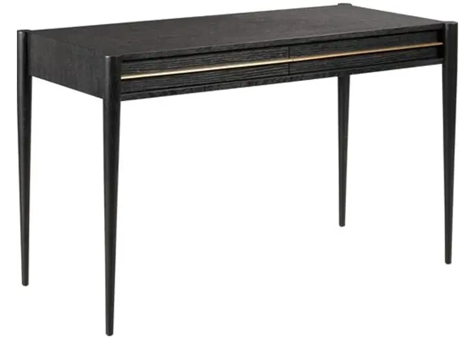 Archer 2-Drawer Desk - Slate/Brass - Black