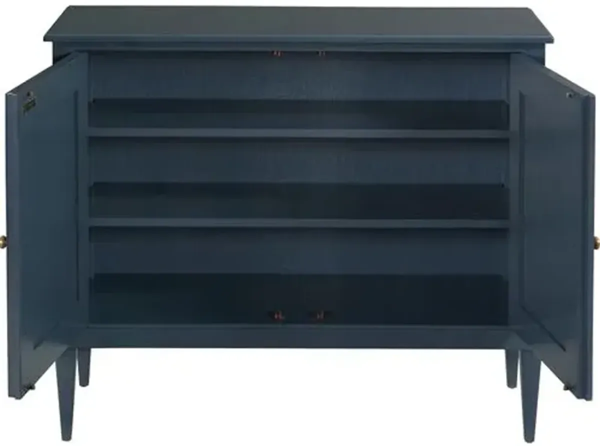 Constance 2-Door Cabinet - Navy/Brass - Blue