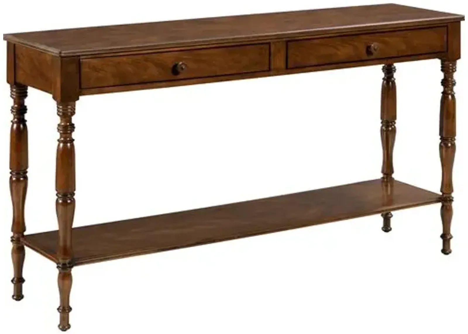 Liam 2-Drawer Hall Console Table - Walnut - Brown