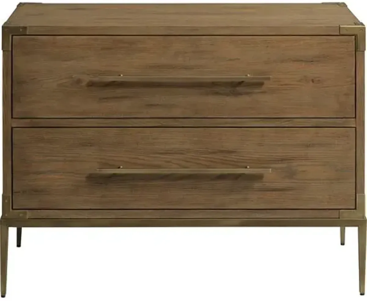 Bentley Bedroom Chest - Natural Antique/Brass - Brown