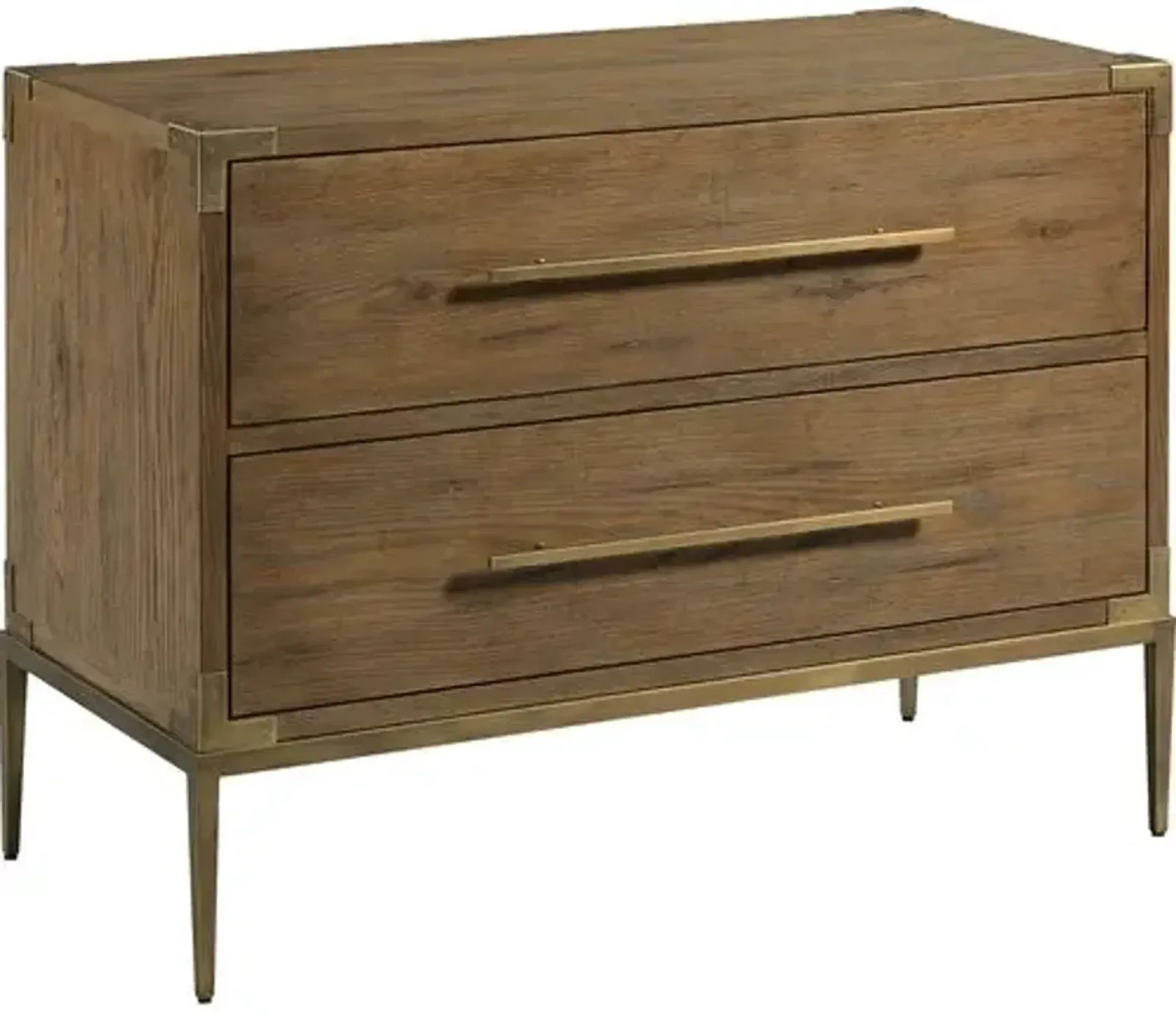 Bentley Bedroom Chest - Natural Antique/Brass - Brown