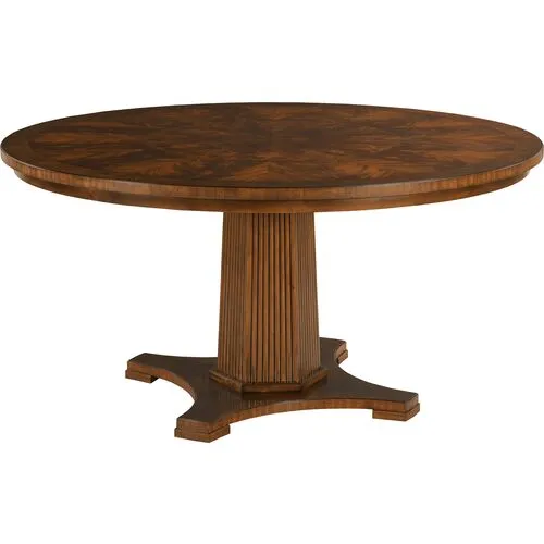 Liam Round Pedestal Dining Table - Walnut