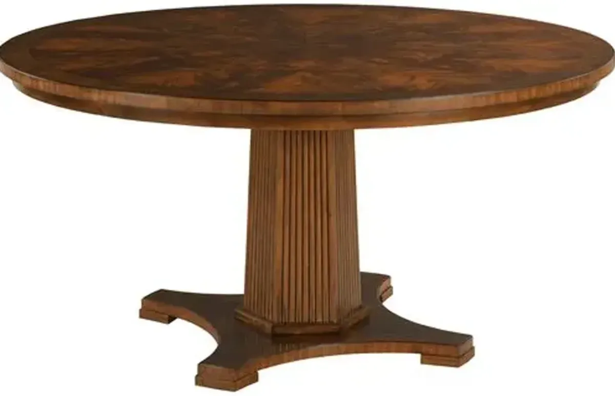 Liam Round Pedestal Dining Table - Walnut