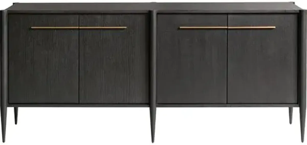 Archer Media Cabinet - Slate/Brass - Black