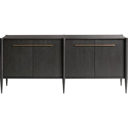 Archer Media Cabinet - Slate/Brass - Black