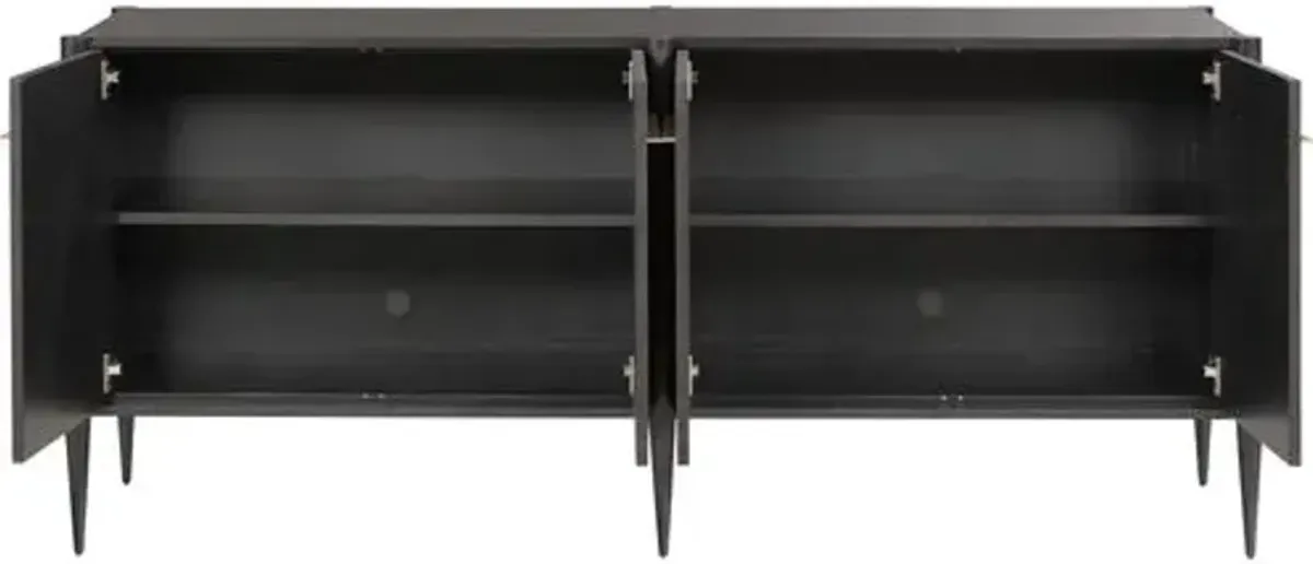 Archer Media Cabinet - Slate/Brass - Black