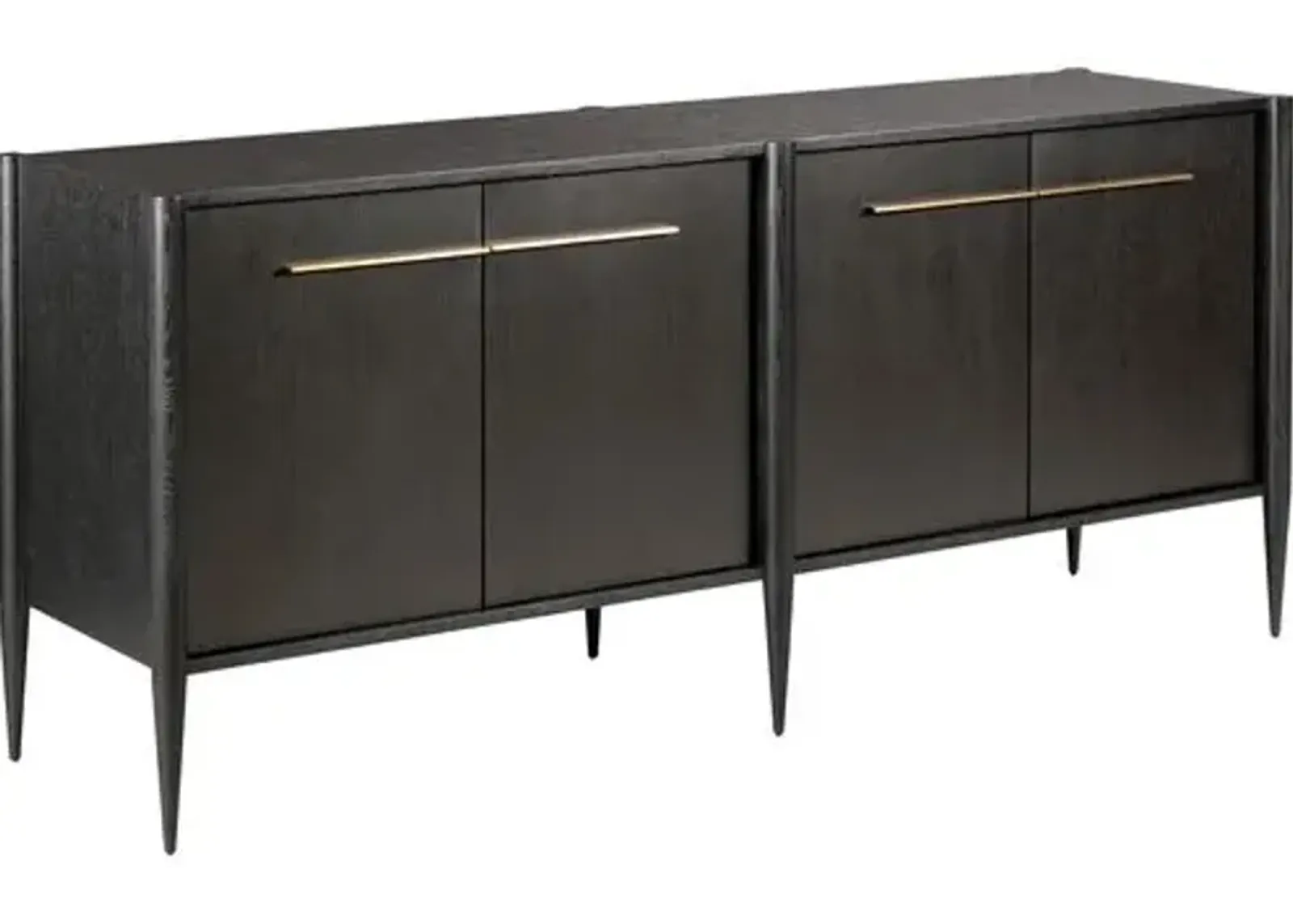 Archer Media Cabinet - Slate/Brass - Black