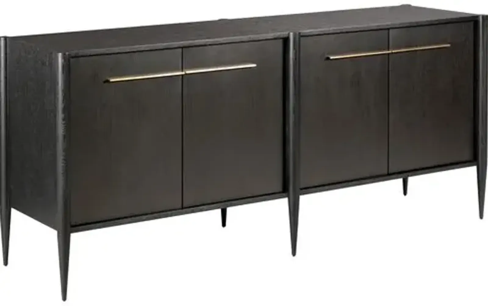 Archer Media Cabinet - Slate/Brass - Black