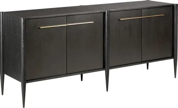 Archer Media Cabinet, Slate/Brass