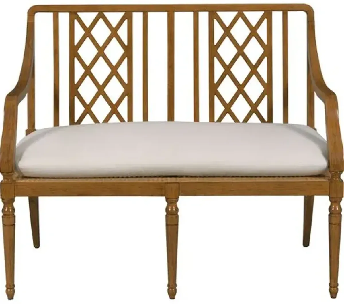 Deena Fretwork Bench - Hazelnut/White - Brown