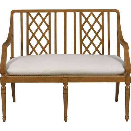 Deena Fretwork Bench - Hazelnut/White - Brown