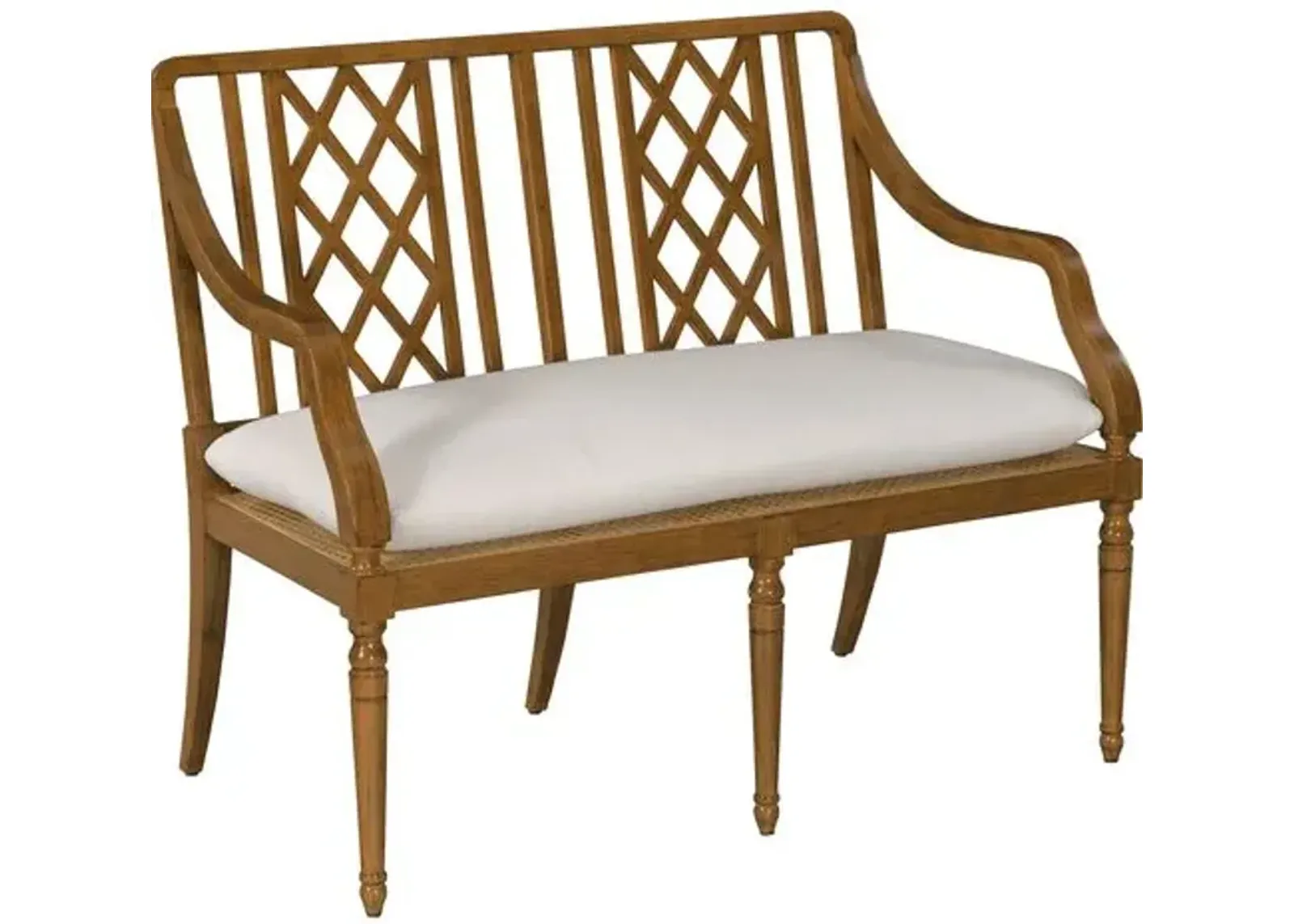 Deena Fretwork Bench - Hazelnut/White - Brown