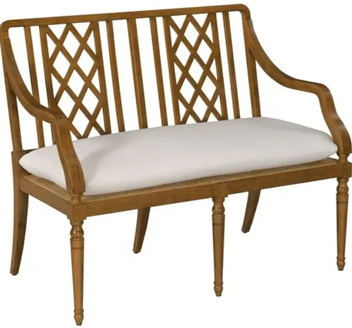 Deena Fretwork Bench - Hazelnut/White - Brown