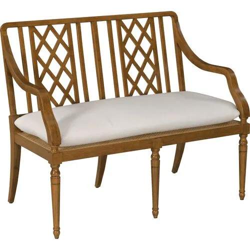 Deena Fretwork Bench - Hazelnut/White - Brown