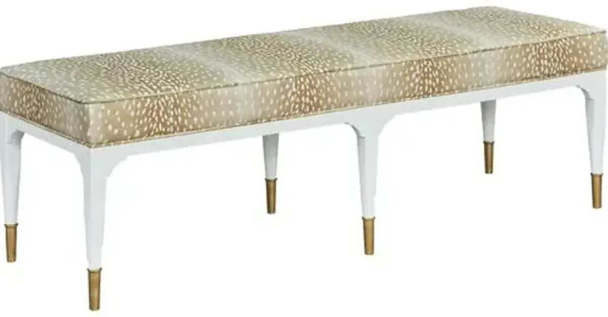 Noel Bench - Alabaster/Natural Fawn - White