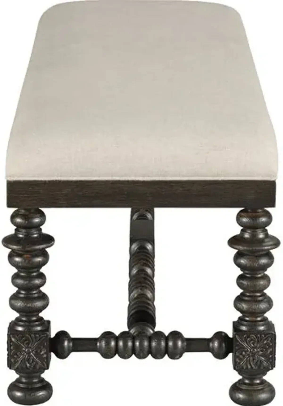 Matilde Bench - Worn Black/Stainguard Linen