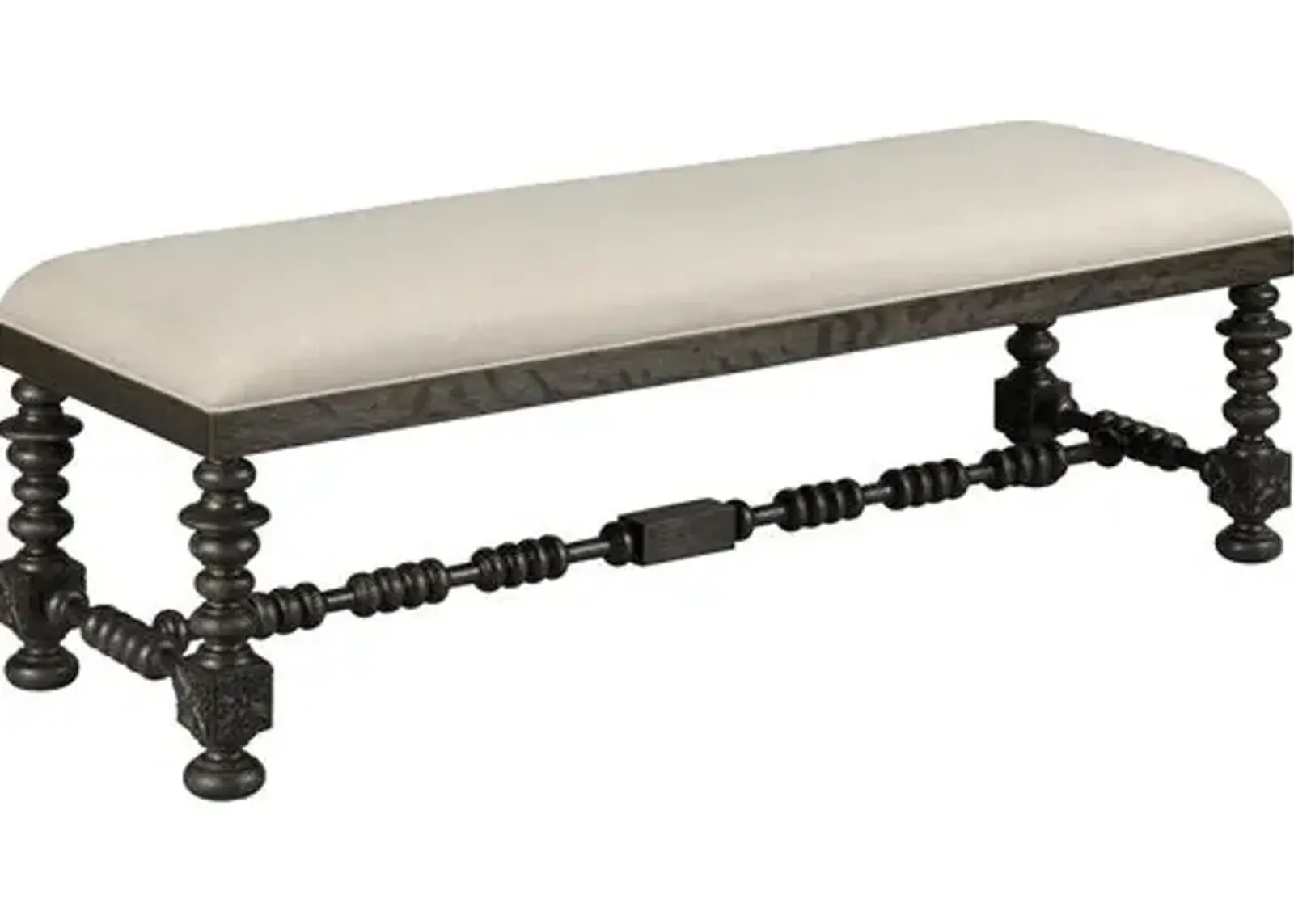 Matilde Bench - Worn Black/Stainguard Linen