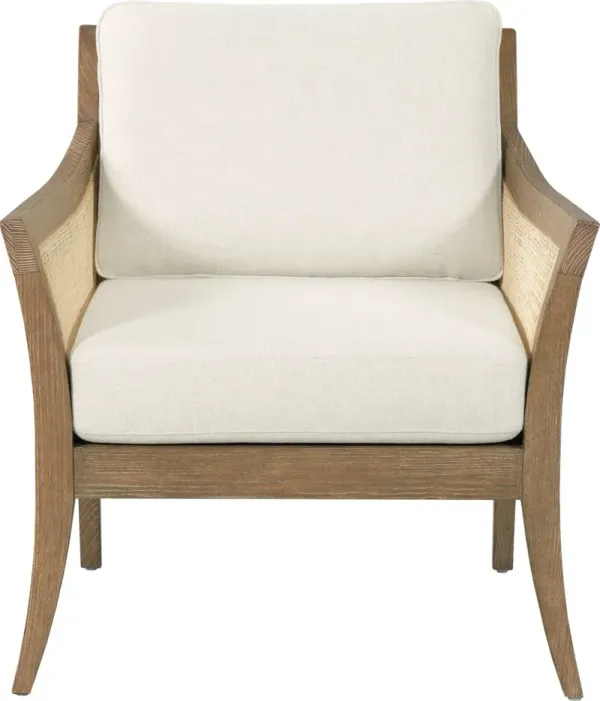 Waylen Cane Lounge Chair, Vintage Natural/White