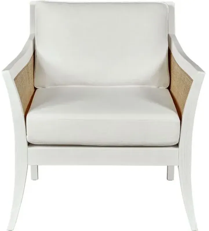 Waylen Cane Lounge Chair - Alabaster/White