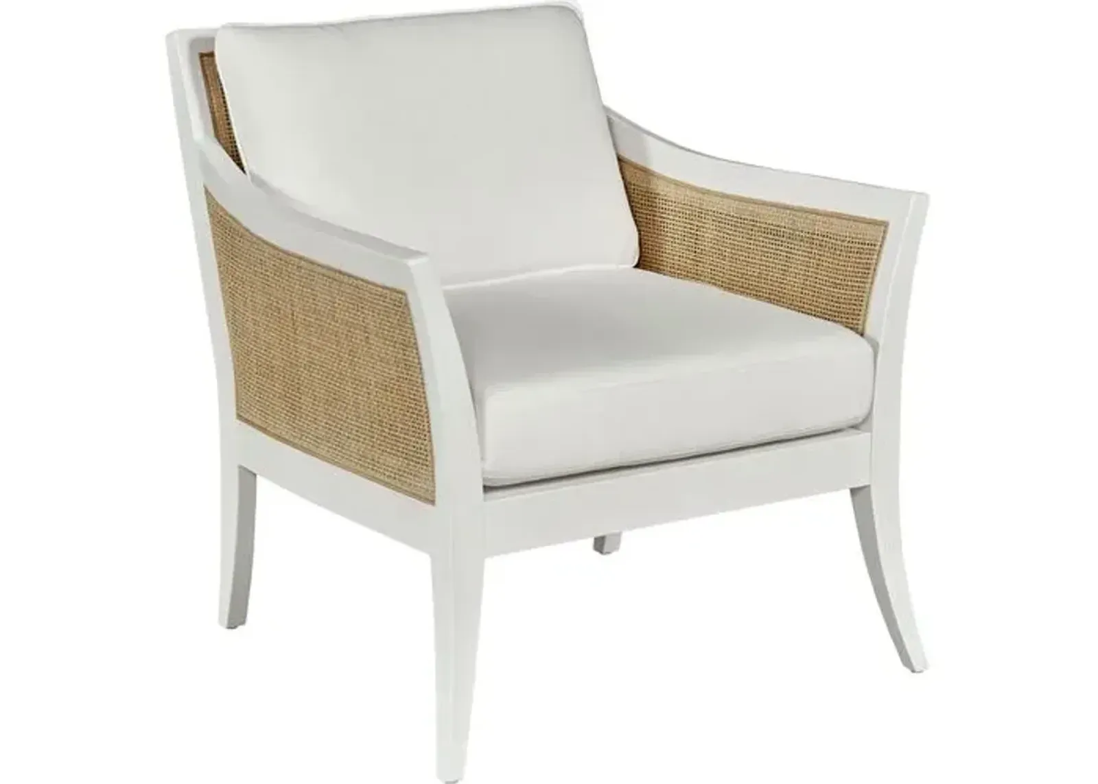 Waylen Cane Lounge Chair - Alabaster/White