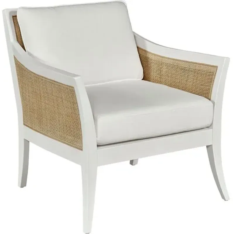 Waylen Cane Lounge Chair - Alabaster/White