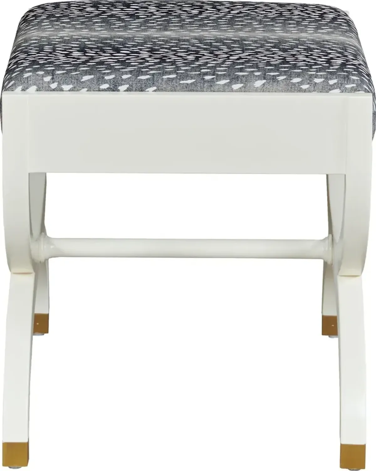 Noel Bench/Ottoman, White Dove/Navy Fawn