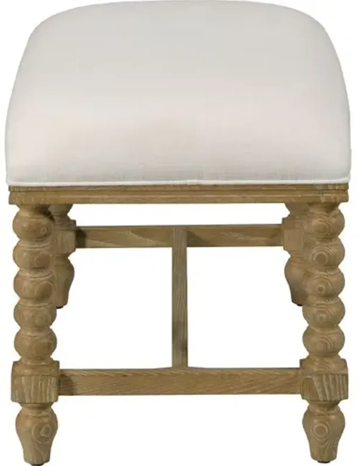 Roscoe Spindle Bench/Ottoman - Vintage Natural/White