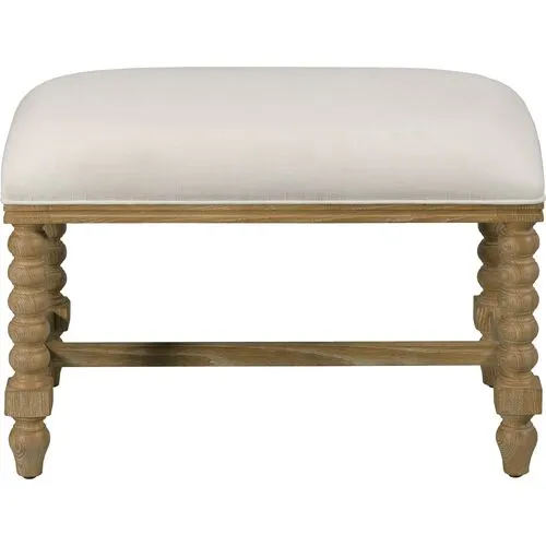 Roscoe Spindle Bench/Ottoman - Vintage Natural/White