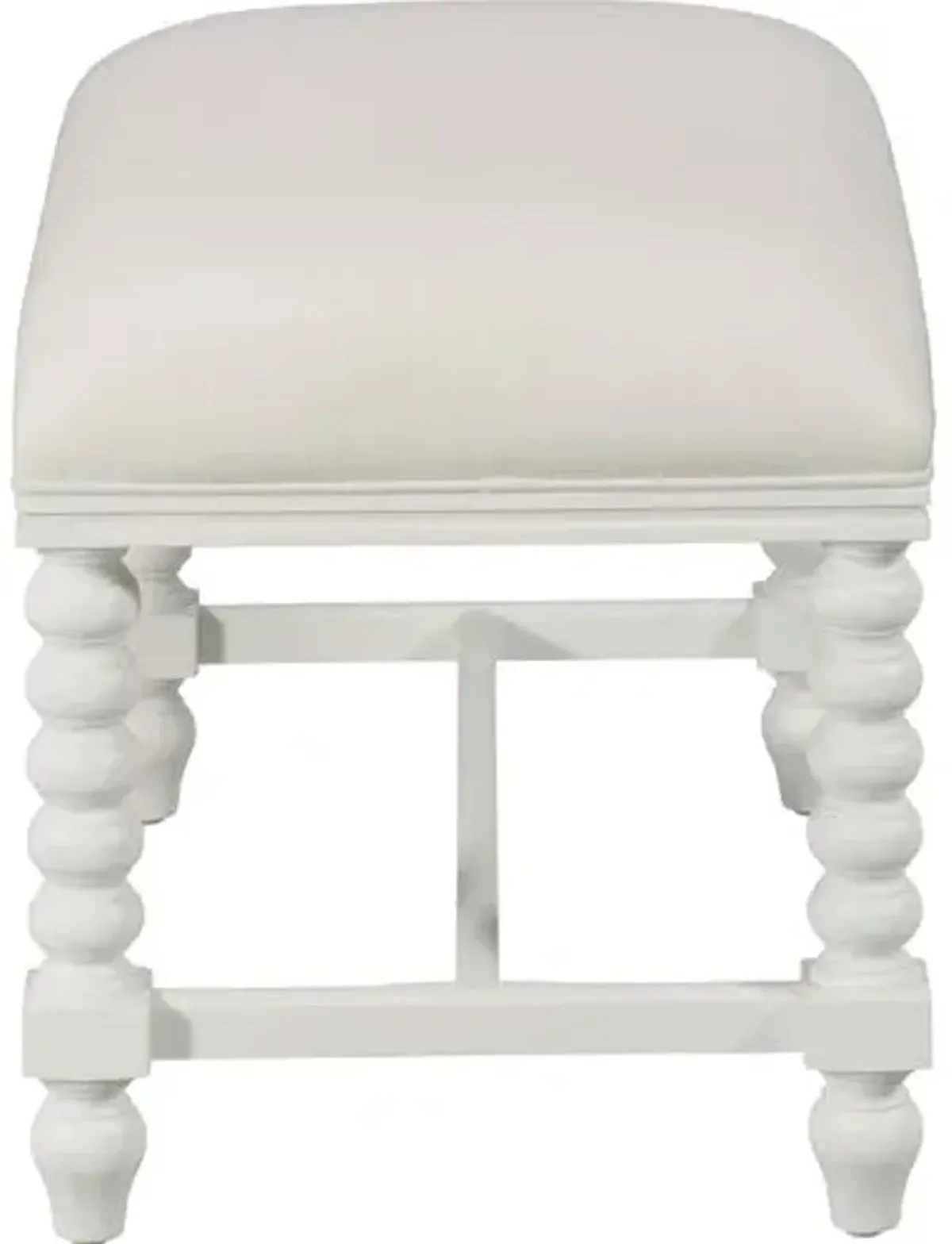 Roscoe Spindle Bench/Ottoman - Alabaster/White