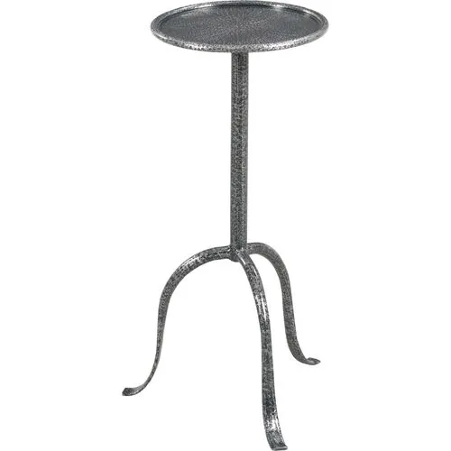 Drinker's Side Table - Hammered Steel - Lauren Liess - Silver