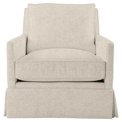 Auburn Club Chair - Crypton Linen - Miles Talbott - Hancrafted in the USA