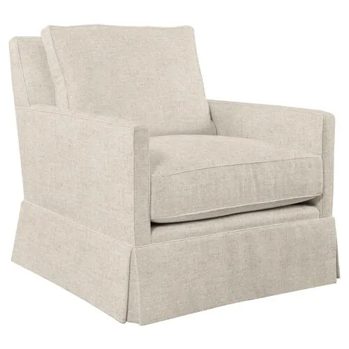 Auburn Club Chair - Crypton Linen - Miles Talbott - Hancrafted in the USA